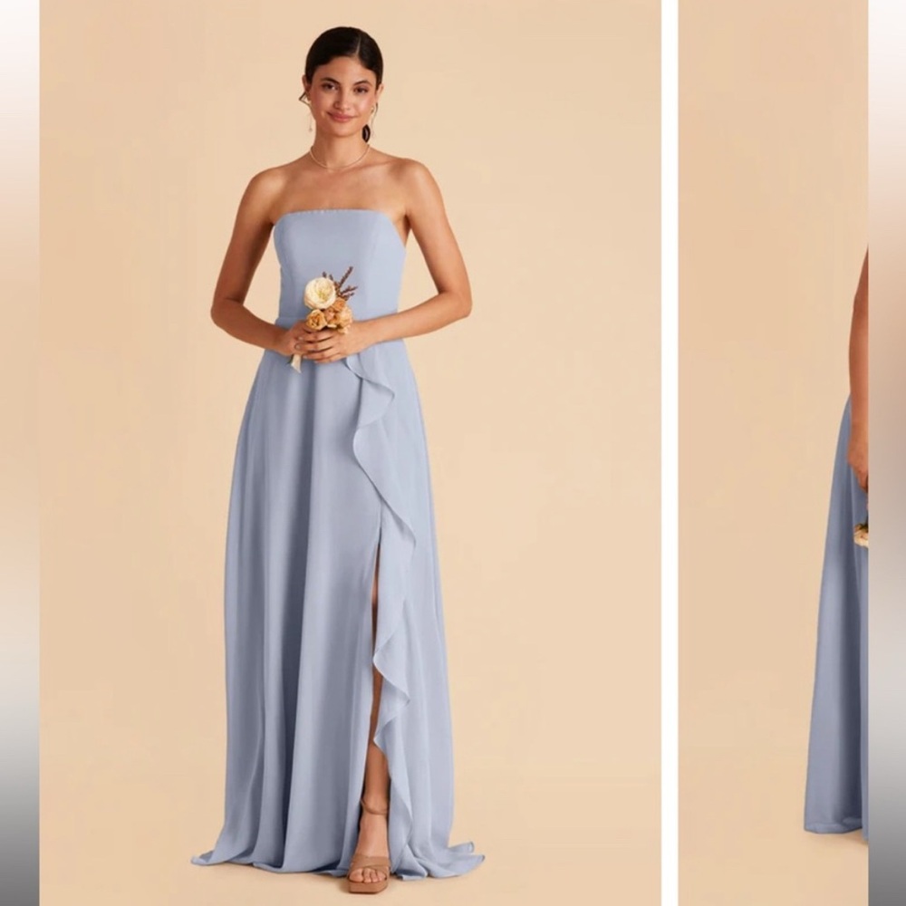 Birdy Grey Strapless Dusty Blue Chiffon Gown - bridesmaids dress